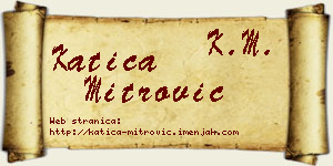 Katica Mitrović vizit kartica